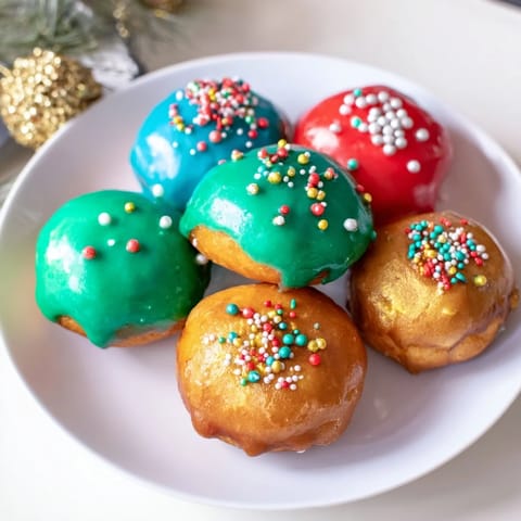 Beignets navideños decorados