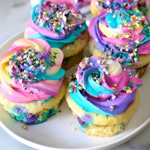 Postres mágicos temáticos unicornio