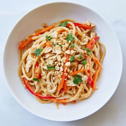 Thai-inspired peanut chicken pasta