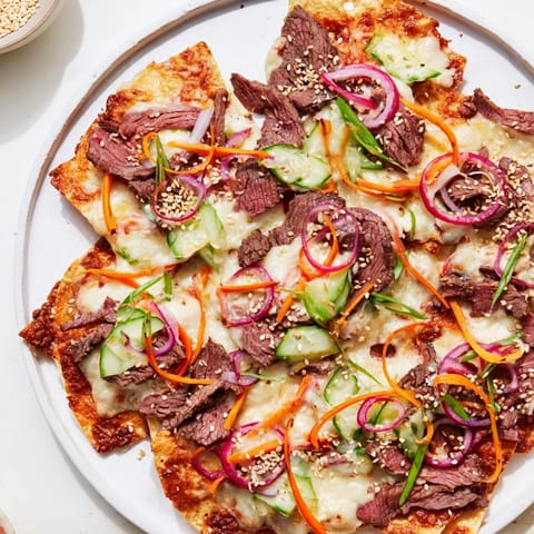 Nachos con carne gochujang