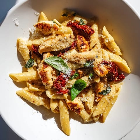 Crema pollo tomates secos