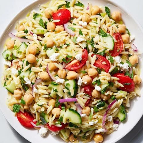 Ensalada orzo garbanzos limón