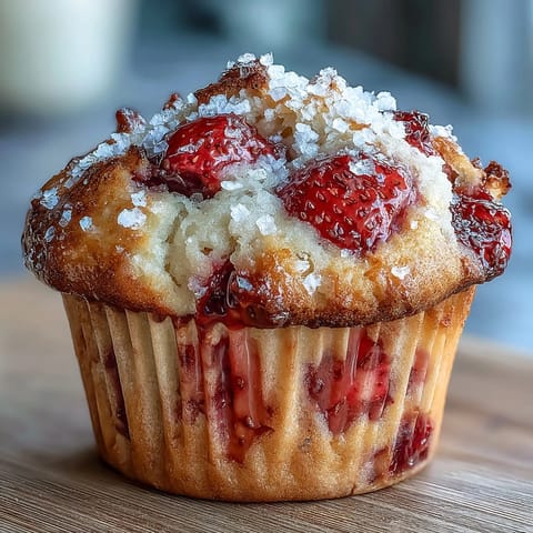 Deliciosos muffins de yogur y fresa, tiernos y aromáticos, ideales para disfrutar como snack o postre.  