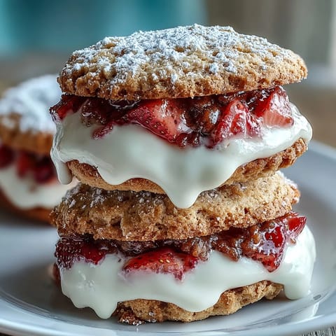 Galletas con fresas y crema
