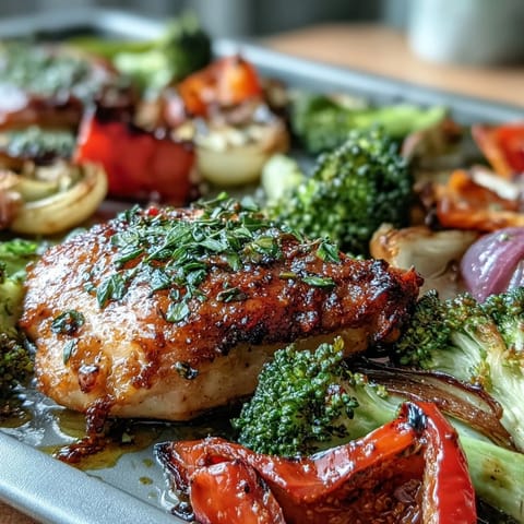 Pollo y vegetales asados