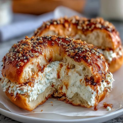 Bagels con yogur griego