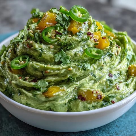 Guacamole mango jalapeño fácil