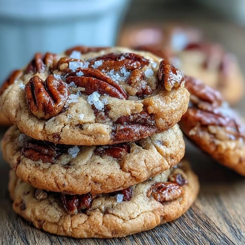 Deliciosas galletas de Pecán con Mantequilla Dorada y Sal Marina: aroma a nueces tostadas y mantequilla dorada, con un acabado crujiente y salado.