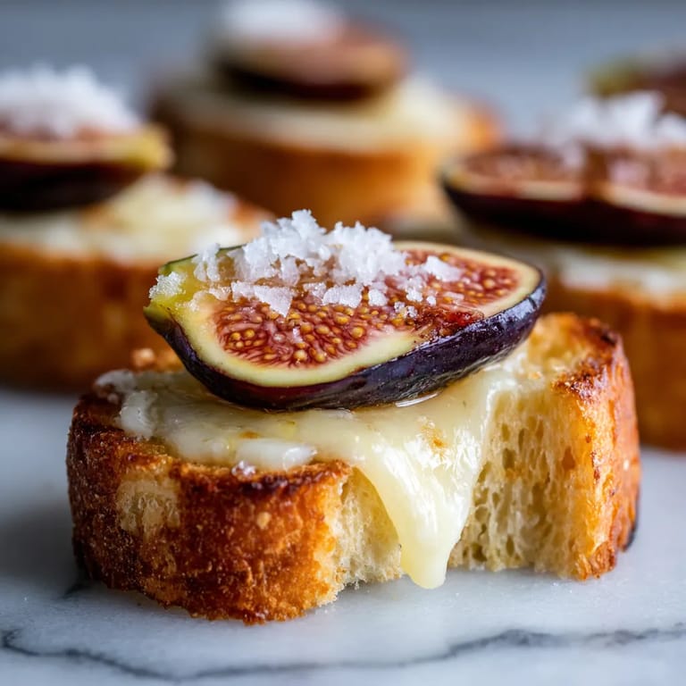 Crostini con figas y queso manchego.