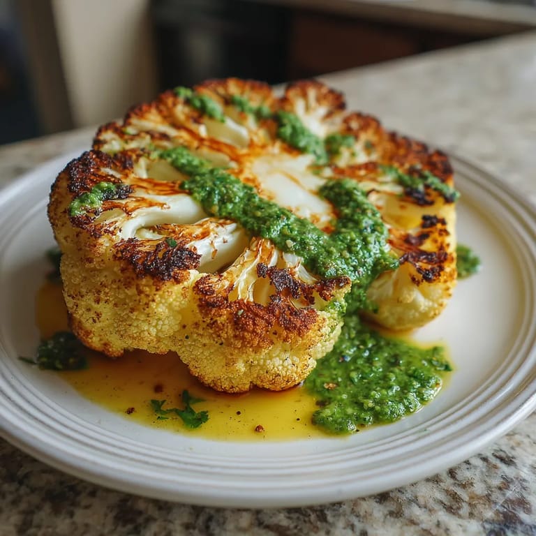 Cauliflower "Steak" with Mojo Verde".