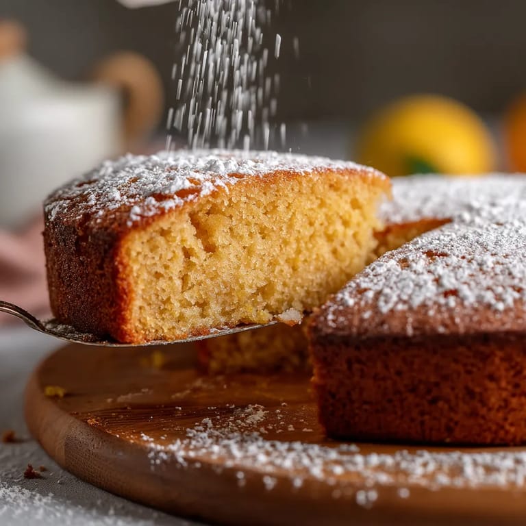 Un trozo de pan con azúcar y canela.