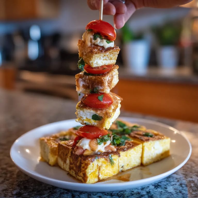 Mini Spanish omelette skewers.