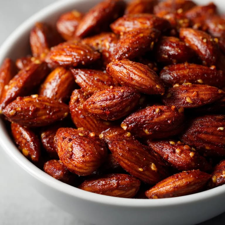 Un plato con almendras picadas y especias.
