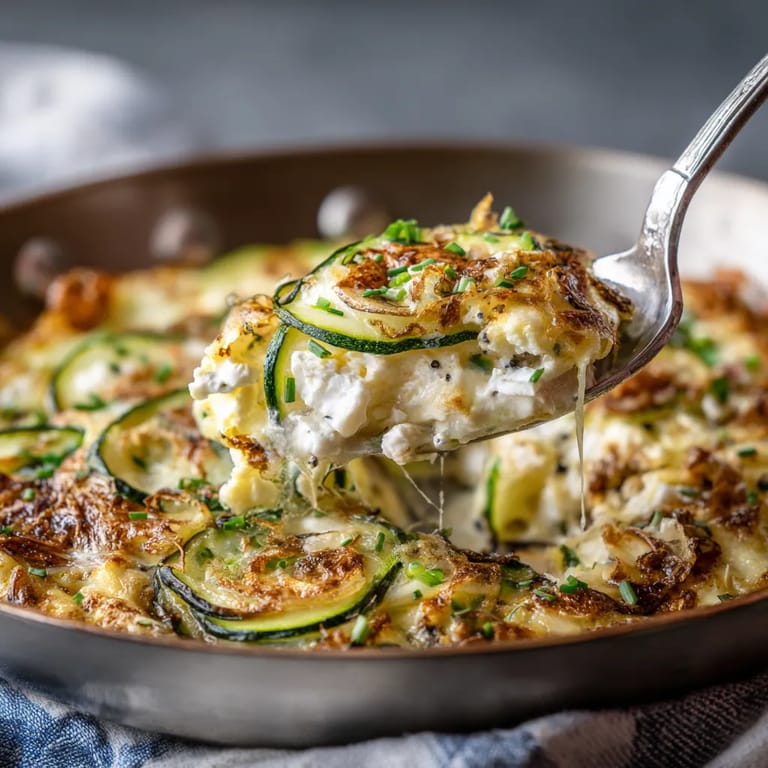 Spanish Omelette with Zucchini and Goat Cheese.