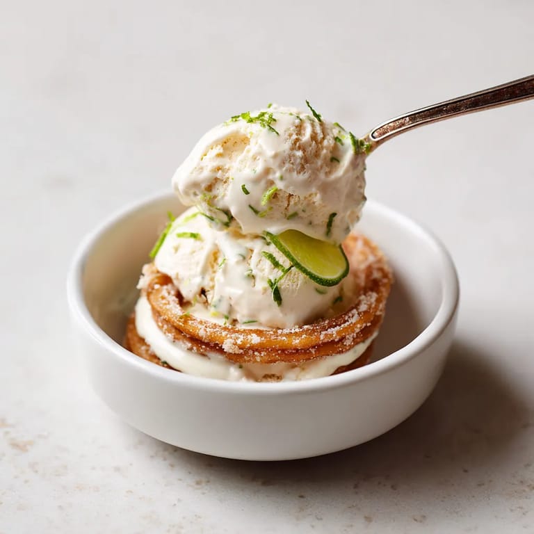 Un churro con crema de lima y un churro con crema de lima.