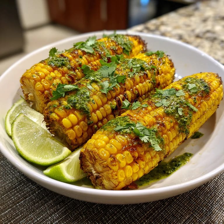 Mojo-verde corn ribs en un plato.