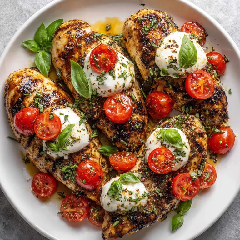 Caprese grilled chicken.