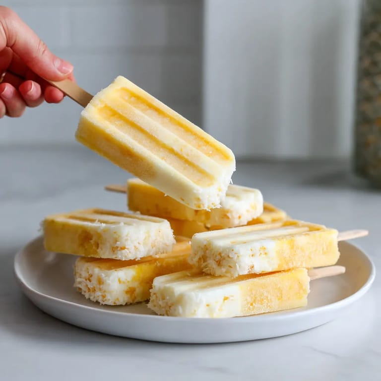 Pineapple coconut popsicles.
