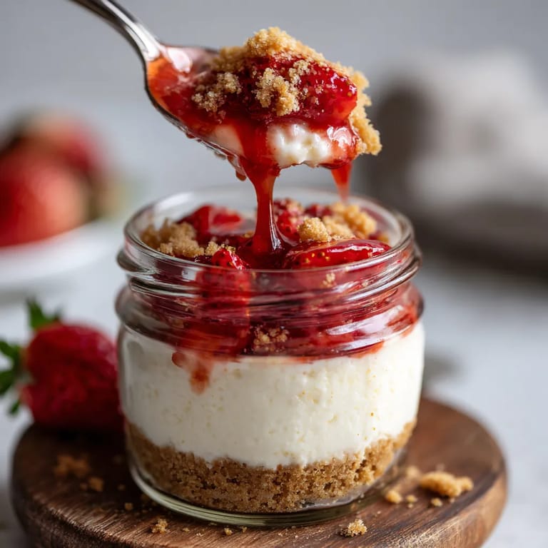 Un trozo de cheesecake con frutas y salsa.
