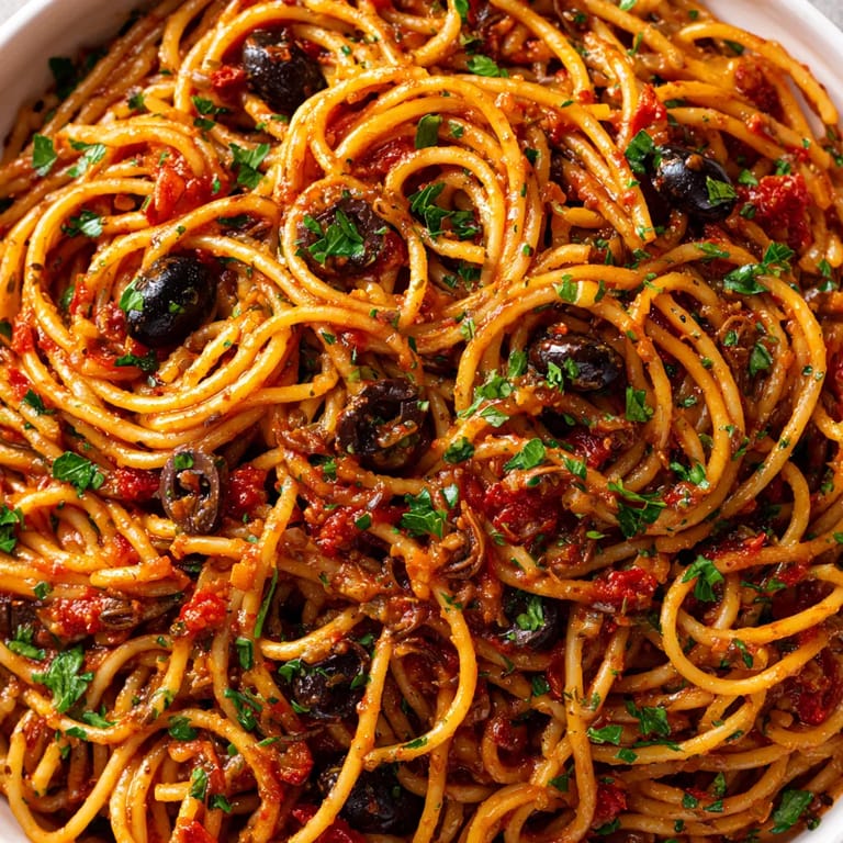 Espaguetis a la puttanesca.