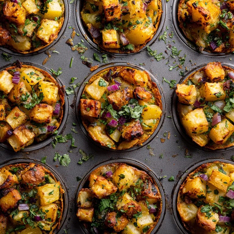 Desayunos con papas y verduras.