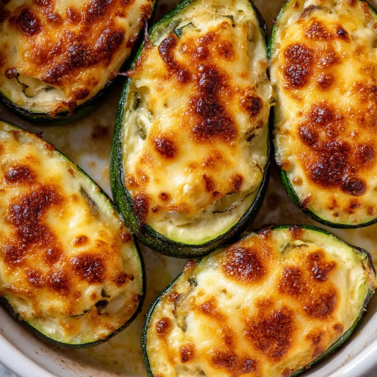 Calabacines rellenos de "tortilla española".