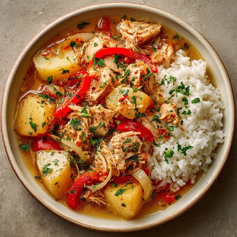 Marmitako: plato tradicional de atún con patatas, con un delicioso aroma a marisco fresco.