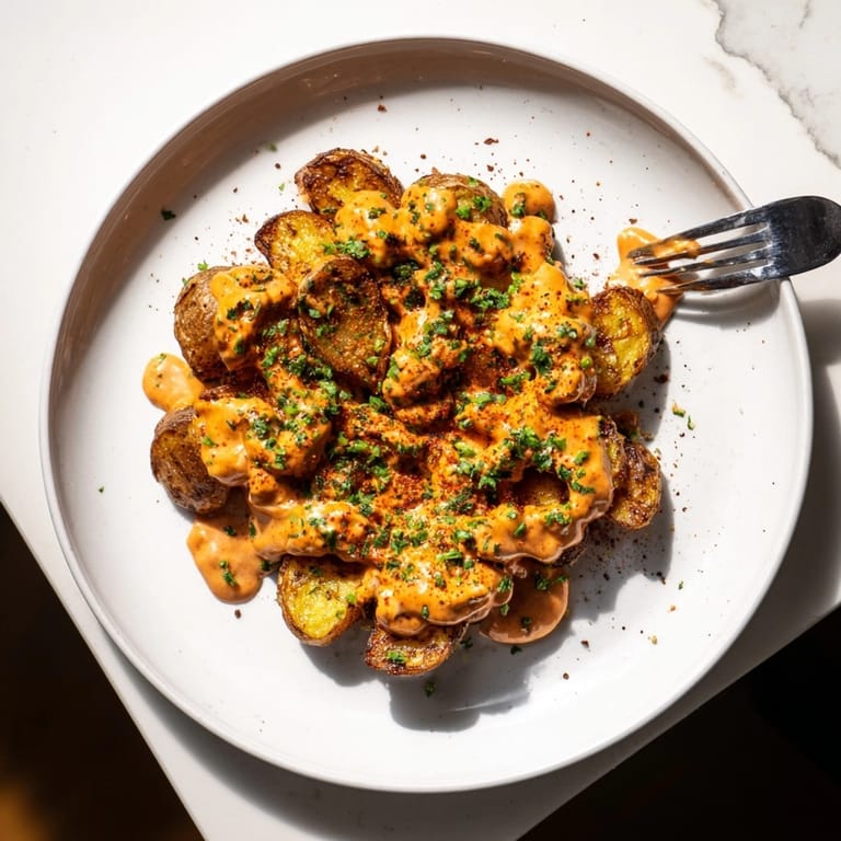 Receta de Patatas Bravas españolas, ideales como aperitivo o tapa para compartir.