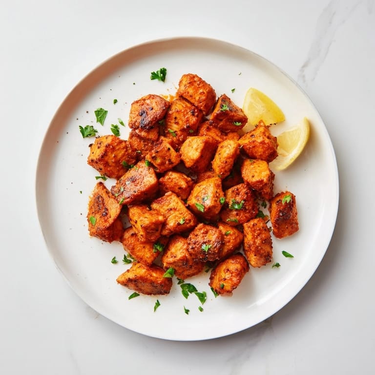 Delicadas porciones de Pollo asado con pimentón doradas y crujientes para una comida rápida.