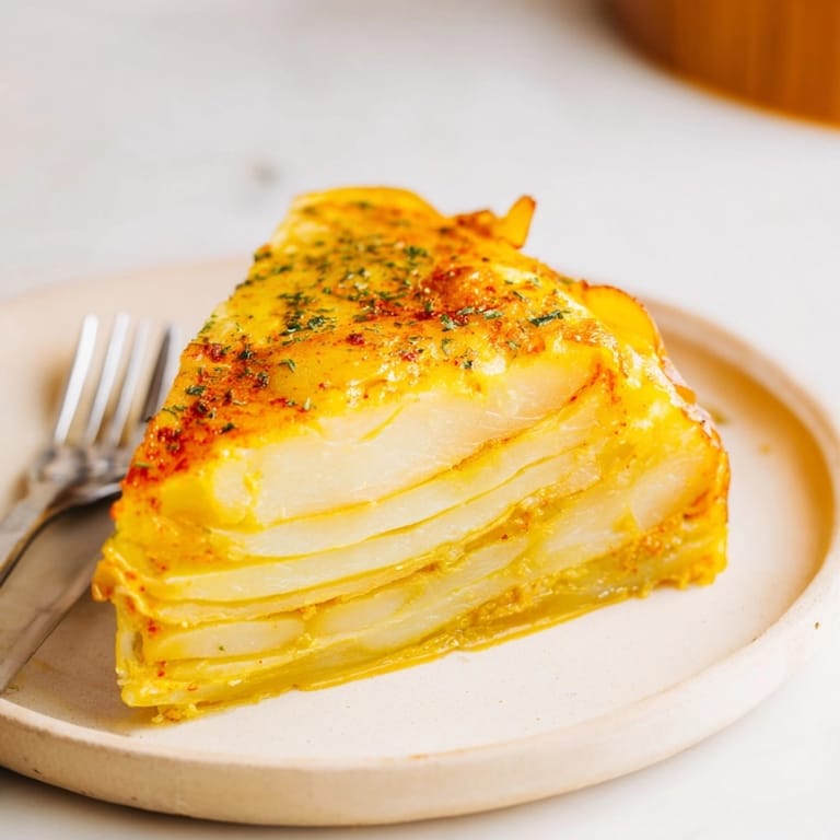 Saborea una reconfortante tortilla española vegana, perfecta para un almuerzo nutritivo repleto de sabor.