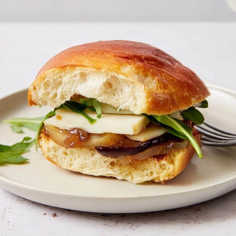 Cremosos slider de Manchego: rebanadas de queso y membrillo entre un pan brioche dorado.