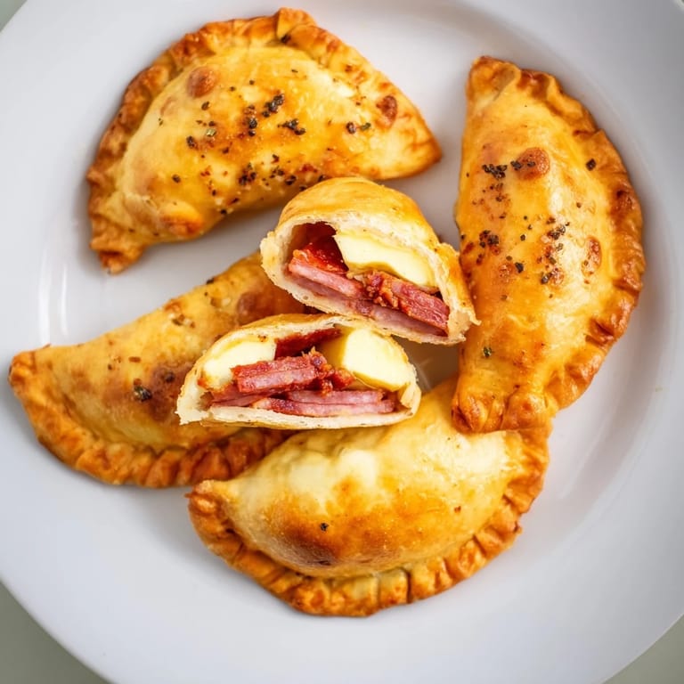 Savory Express Hornazo Mini Bites filled with chorizo and ham, a delicious, easy snack.