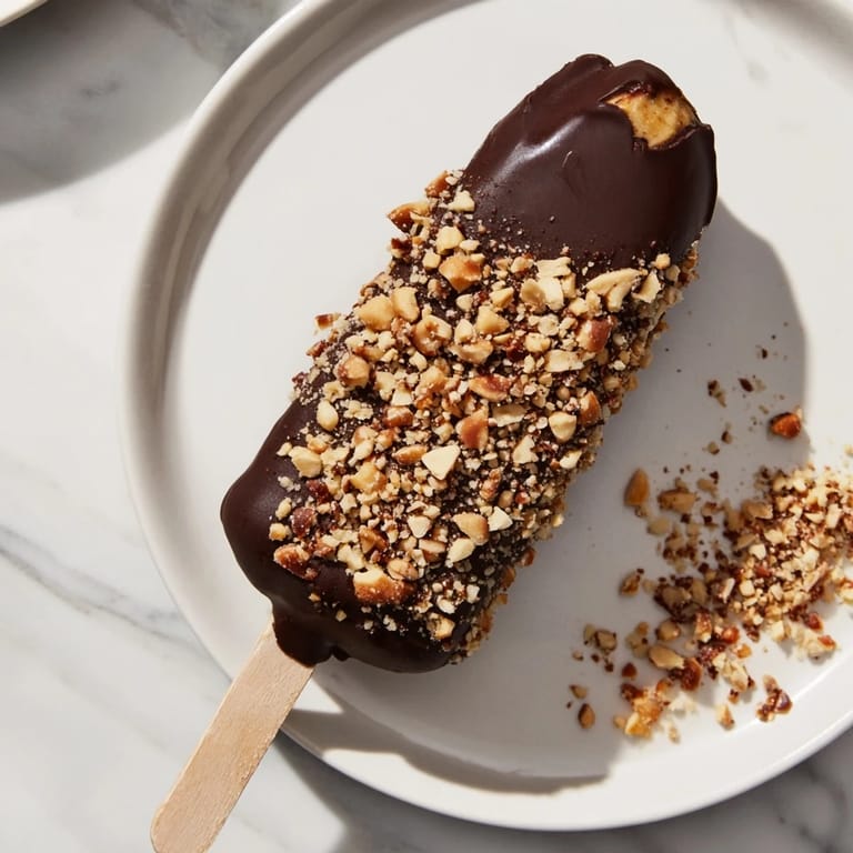 Cool and creamy Frozen Banana Chocolate Pops, ready to be enjoyed as a refreshing summertime treat.