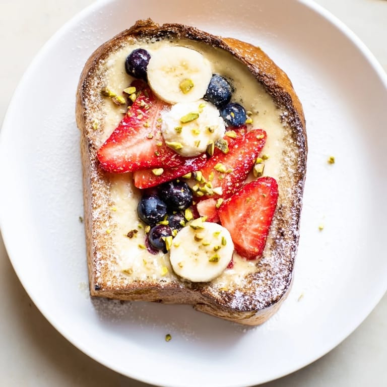 Golden-baked Viral Yogurt Toast, featuring a rich yogurt filling and fresh, sliced banana.