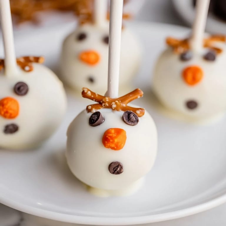 These Oreo Snowman Cake Pops, delicious homemade treats, are perfect for holiday parties and winter celebrations.
