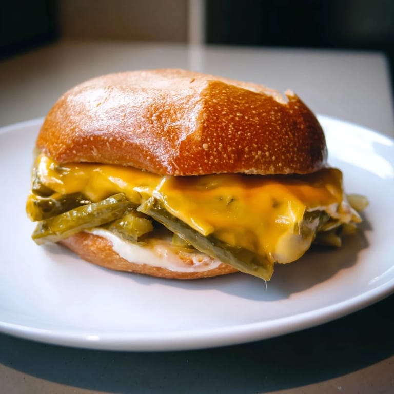 Tangy pickle bread sandwich showcasing melty cheese, a quick and delicious low-carb snack idea.