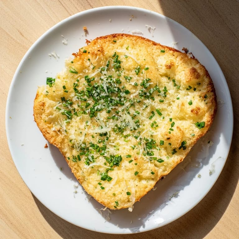 A close-up of fluffy Cloud Bread Savory Toast, with visible Parmesan and chives, perfect for snacks.