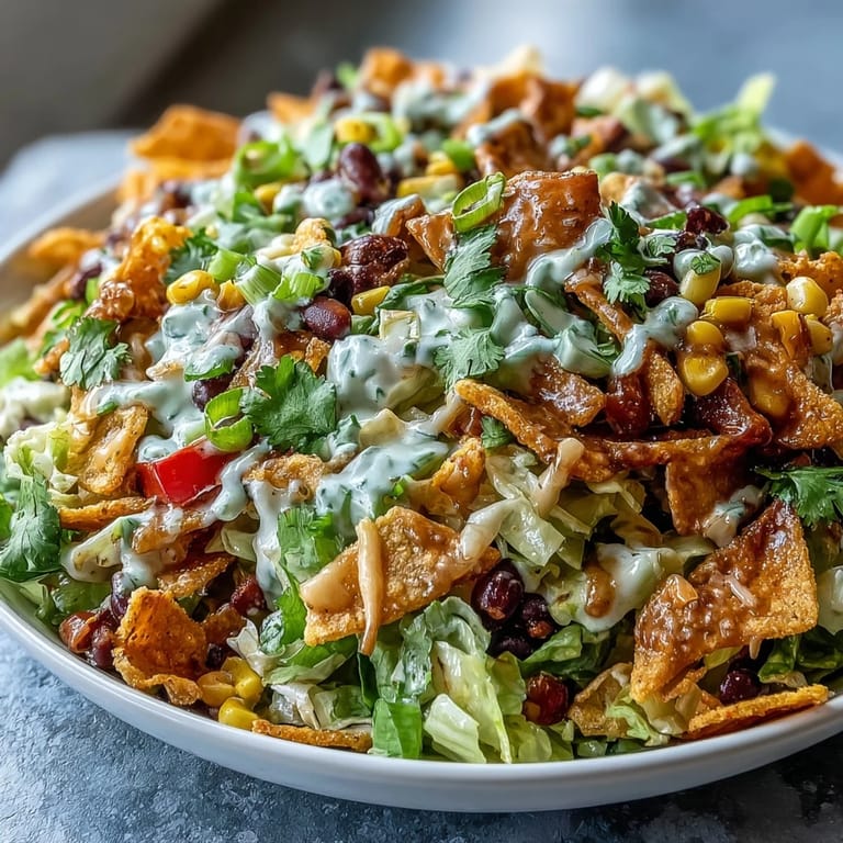 Bold Southwest flavors in a creamy Frito Cowboy Cabbage salad featuring black beans and bright jalapeños.  