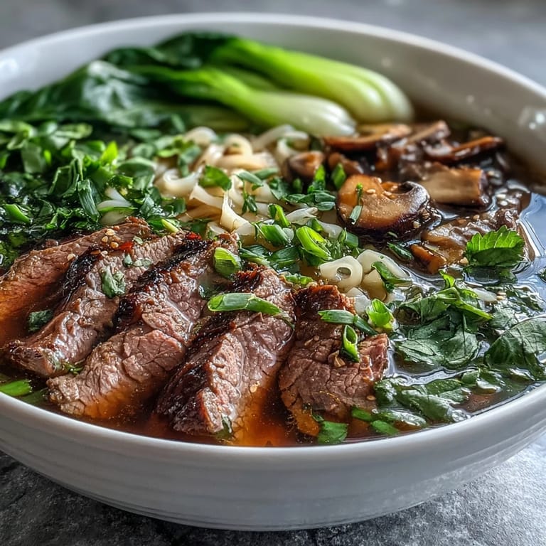 Fresh herbs and lime garnish bowls of Asian Hot Pot Noodle Feast with colorful, appetizing ingredients.