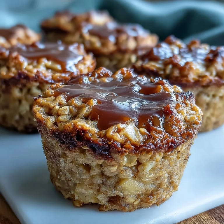 Oatmeal cups veganos de manzana y canela, perfectos para snack o desayuno, recién salidos del muffin tueste.