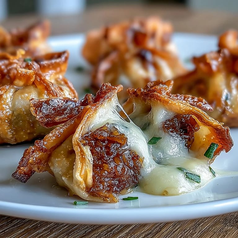 3. Crispy-bottomed dumplings bursting with classic French onion soup flavors, featuring sweet caramelized onions and melted cheese.