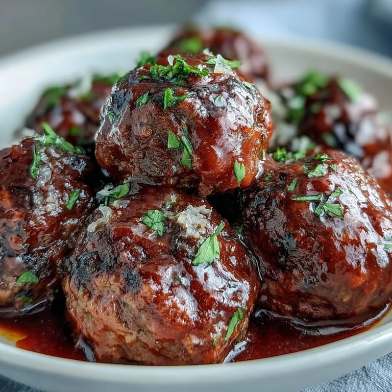 Plato de albóndigas caseras cocinadas a fuego lento, bañadas en una salsa de tomate espesa y sazonada. Una opción ideal para reuniones familiares o eventos casuales.