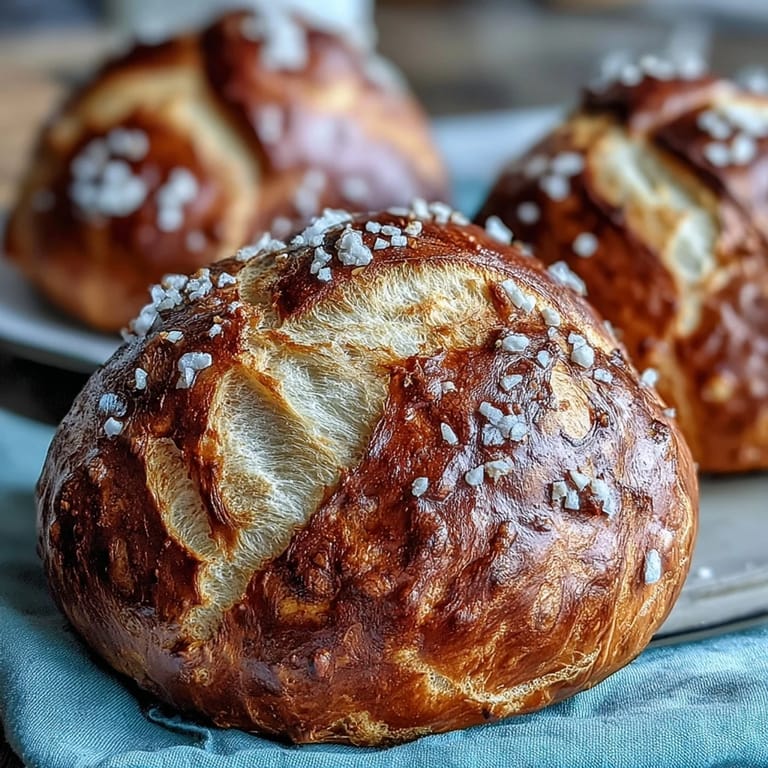 Generosas rebanadas de suave pan de pretzel caseiro listas para servir.